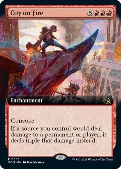 City on Fire 363/291 (March of the Machine)  - Extended Art Foil | Good Games Morley