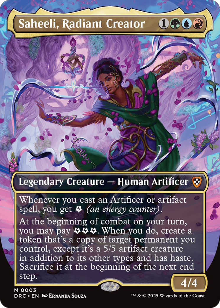 Saheeli, Radiant Creator (Borderless) [Aetherdrift Commander] | Good Games Morley