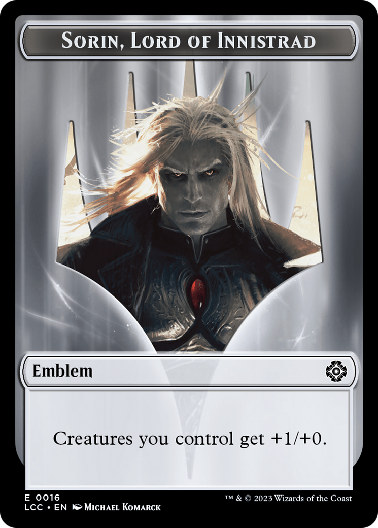 Emblem - Sorin, Lord of Innistrad // Vampire (0004) Double-Sided Token [The Lost Caverns of Ixalan Commander Tokens] | Good Games Morley