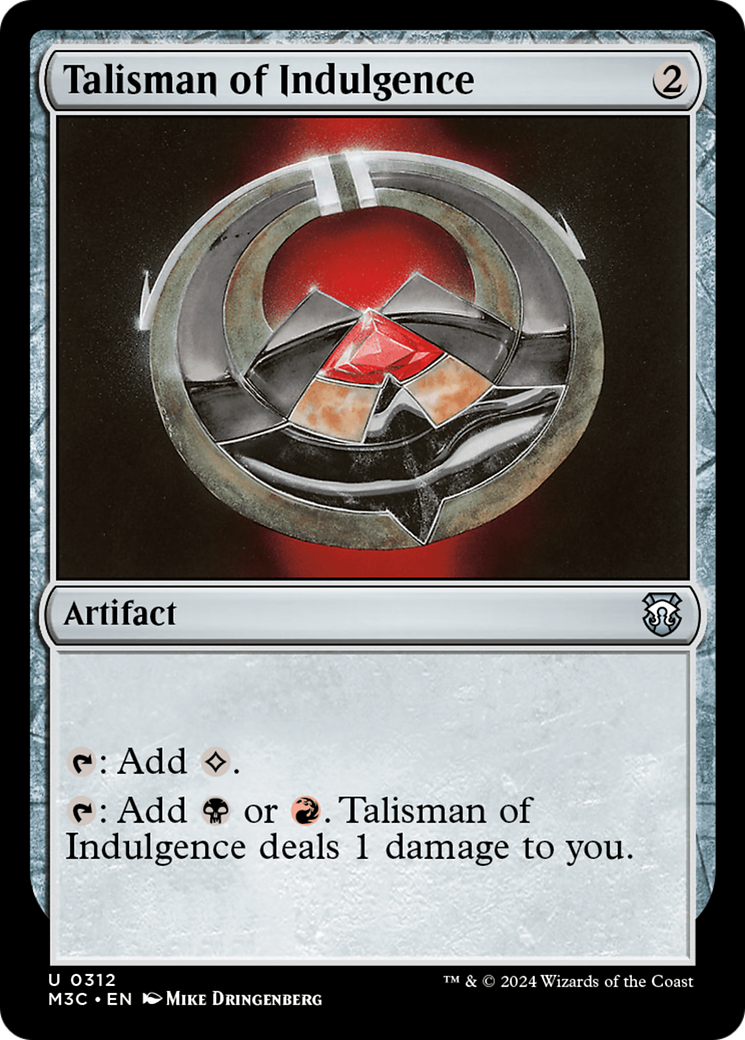 Talisman of Indulgence (Ripple Foil) [Modern Horizons 3 Commander] | Good Games Morley