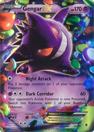 Gengar EX (34/119) (Jumbo Card) [XY: Phantom Forces] | Good Games Morley