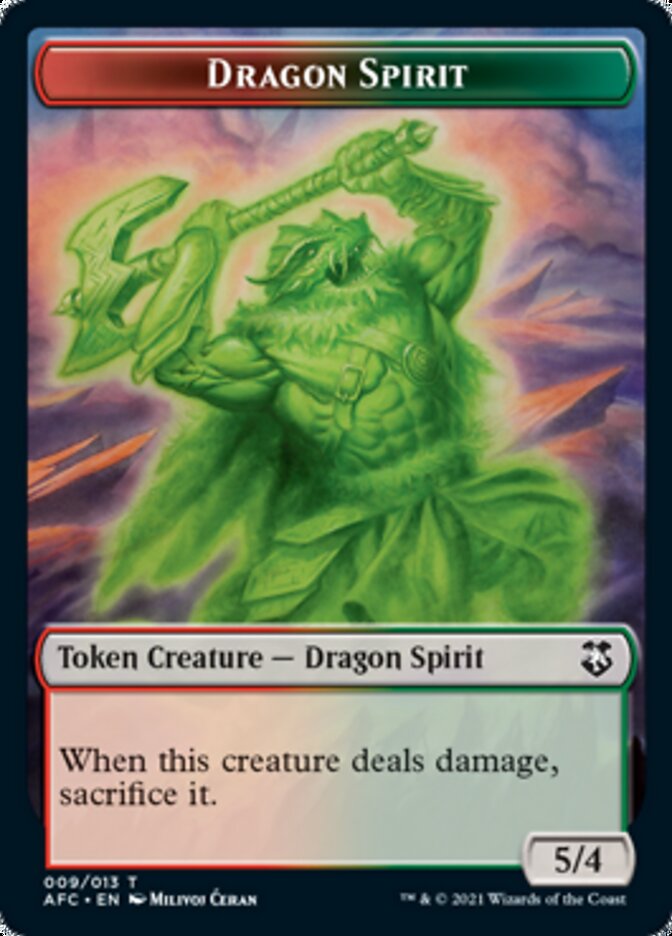 Beast // Dragon Spirit Double-Sided Token [Dungeons & Dragons: Adventures in the Forgotten Realms Commander Tokens] | Good Games Morley