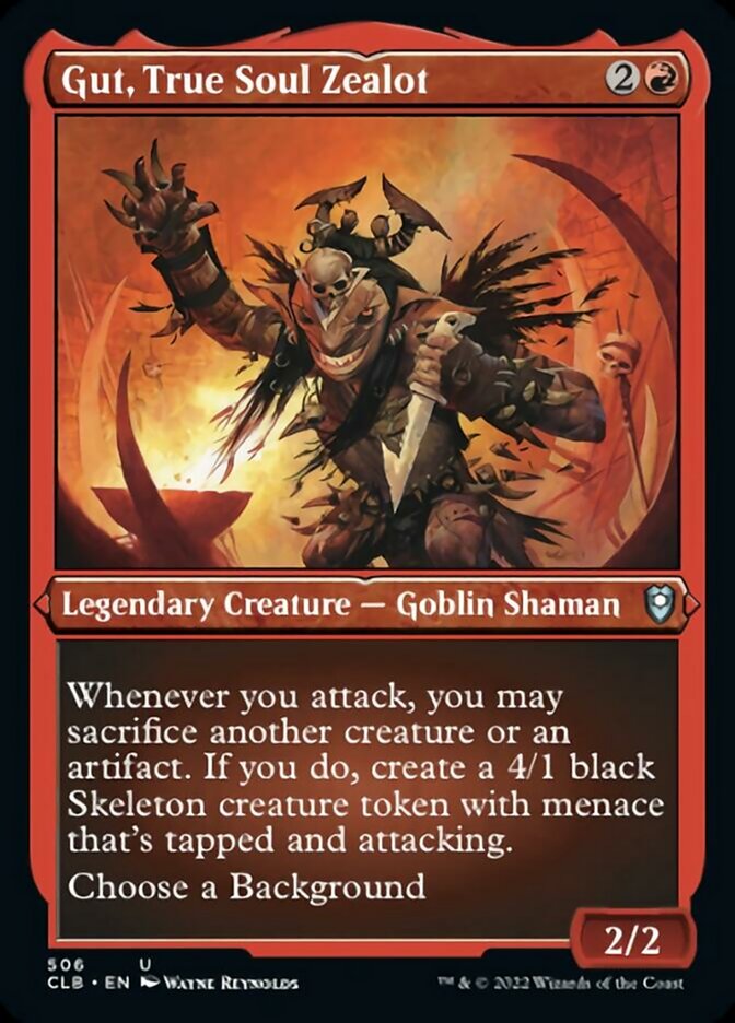 Gut, True Soul Zealot (Foil Etched) [Commander Legends: Battle for Baldur's Gate] | Good Games Morley
