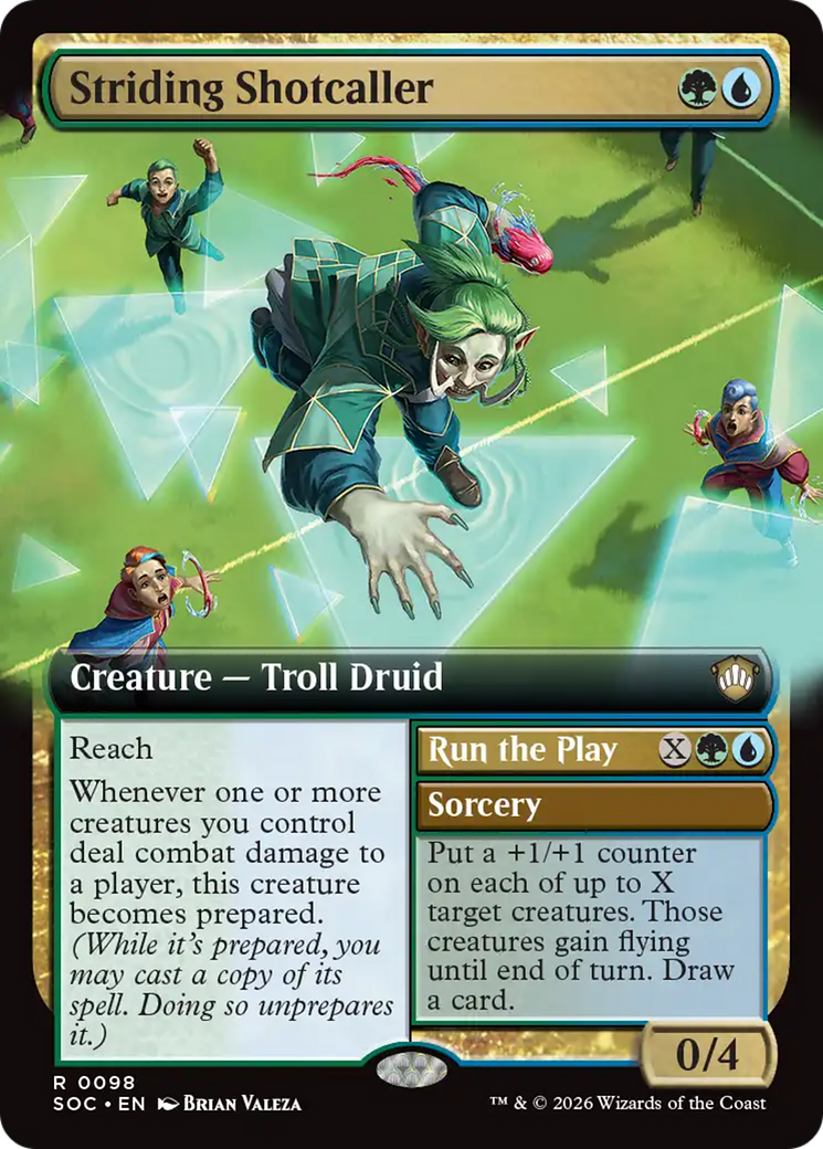 Striding Shotcaller (Extended Art) [Secrets of Strixhaven Commander] | Good Games Morley