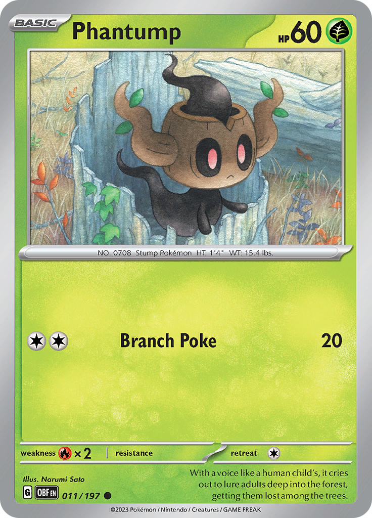 Phantump (011/197) [Scarlet & Violet: Obsidian Flames] | Good Games Morley