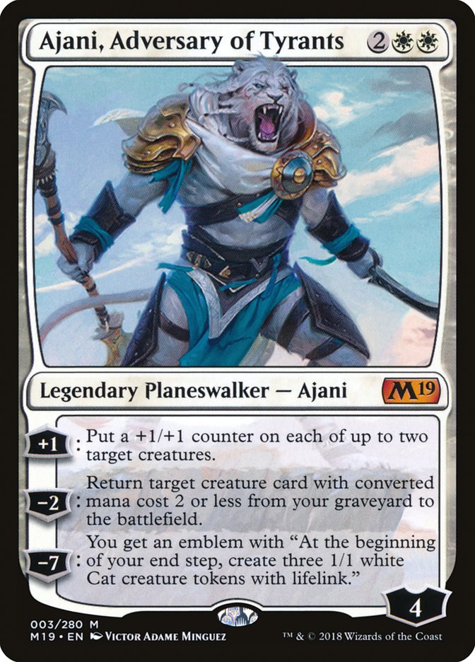 Ajani Adversary of Tyrants 3 (Core Set 2019)  - Foil | Good Games Morley
