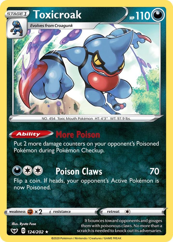 Toxicroak 124/202 (SWSH01: Sword & Shield Base Set)  - Holofoil | Good Games Morley
