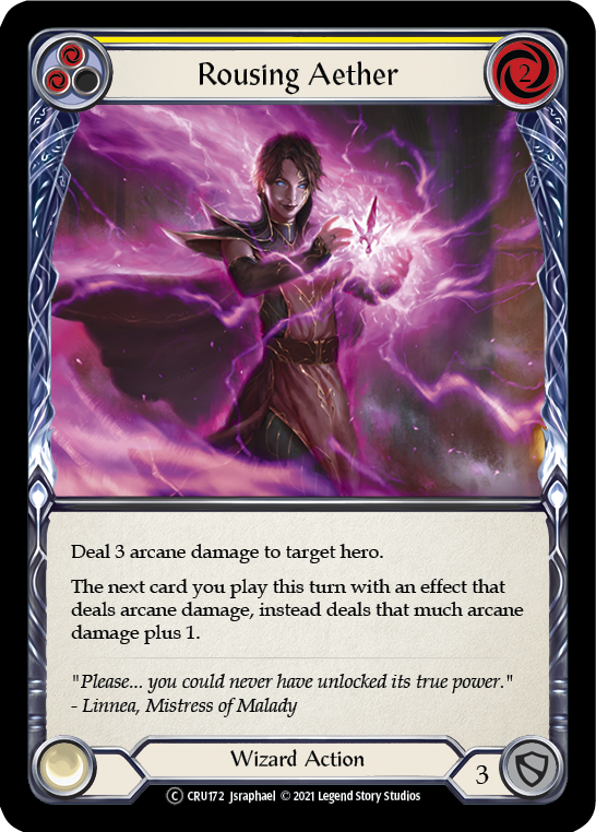 Rousing Aether (Yellow) [U-CRU172] (Crucible of War Unlimited)  Unlimited Rainbow Foil | Good Games Morley