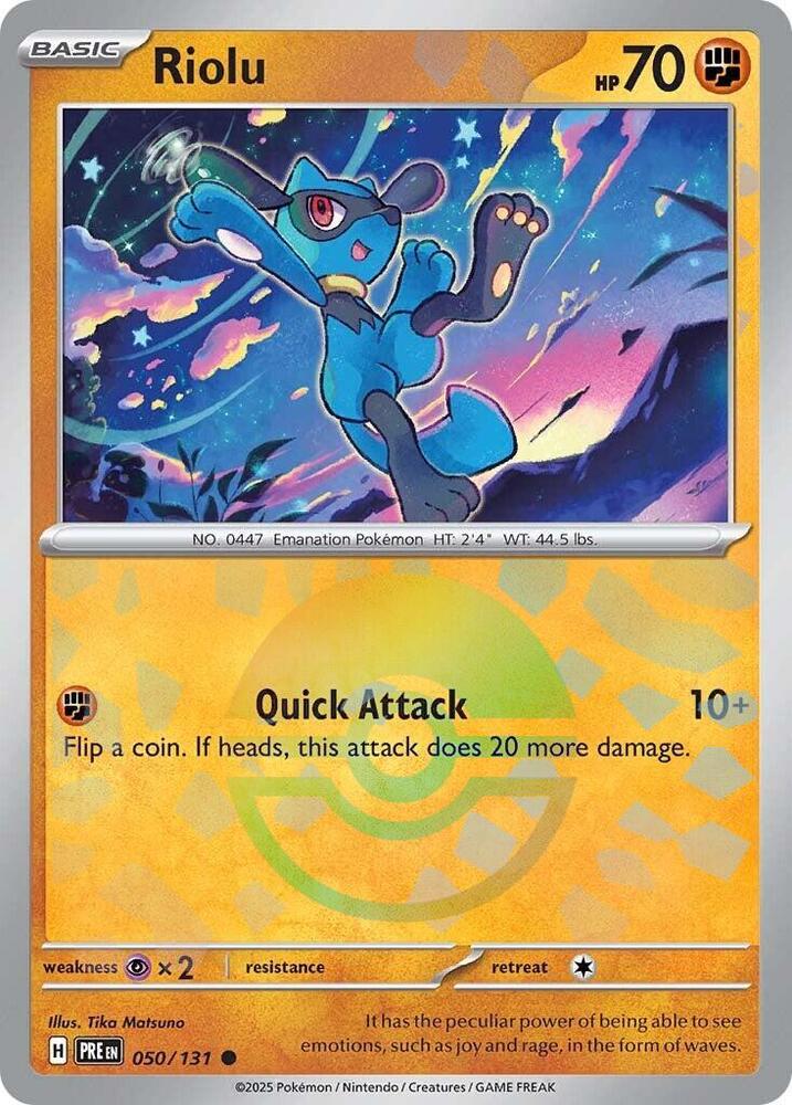 Riolu (050/131) (Poke Ball Pattern) [Scarlet & Violet: Prismatic Evolutions] | Good Games Morley