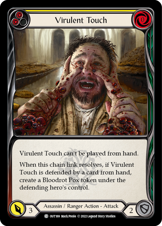 Virulent Touch (Yellow) [OUT169] (Outsiders)  Rainbow Foil | Good Games Morley