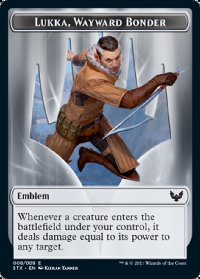 Fractal // Lukka, Wayward Bonder Emblem Double-Sided Token [Strixhaven: School of Mages Tokens] | Good Games Morley