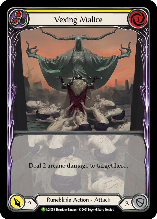 Vexing Malice (Yellow) [LGS058] (Promo)  Rainbow Foil | Good Games Morley