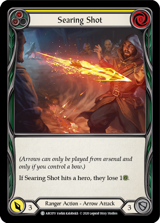 Searing Shot (Yellow) [U-ARC070] (Arcane Rising Unlimited)  Unlimited Rainbow Foil | Good Games Morley