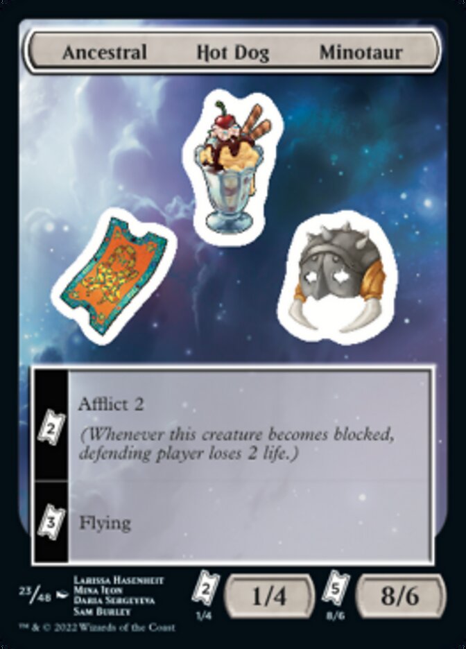 Ancestral Hot Dog Minotaur [Unfinity Stickers] | Good Games Morley
