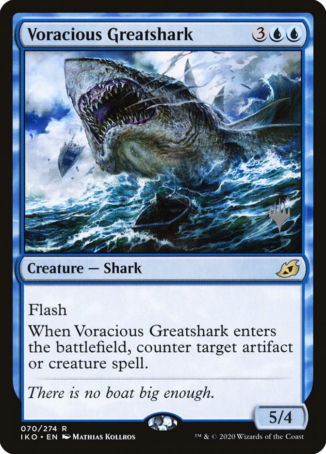 Voracious Greatshark (Promo Pack) [Ikoria: Lair of Behemoths Promos] | Good Games Morley