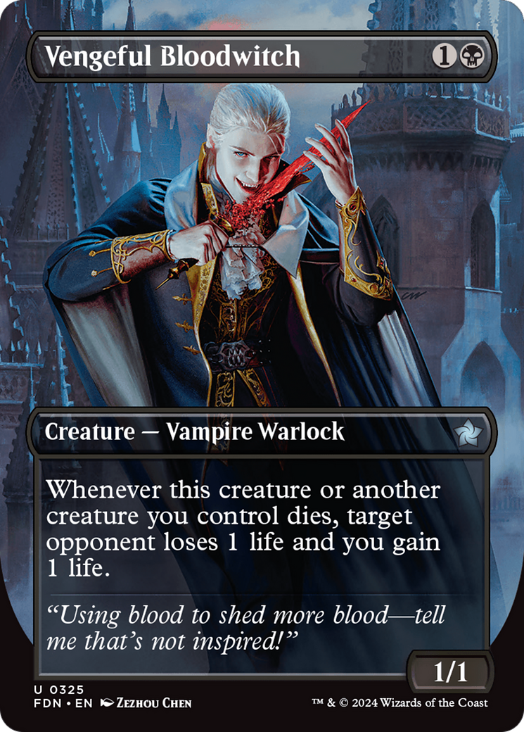 Vengeful Bloodwitch (Borderless) [Foundations] | Good Games Morley
