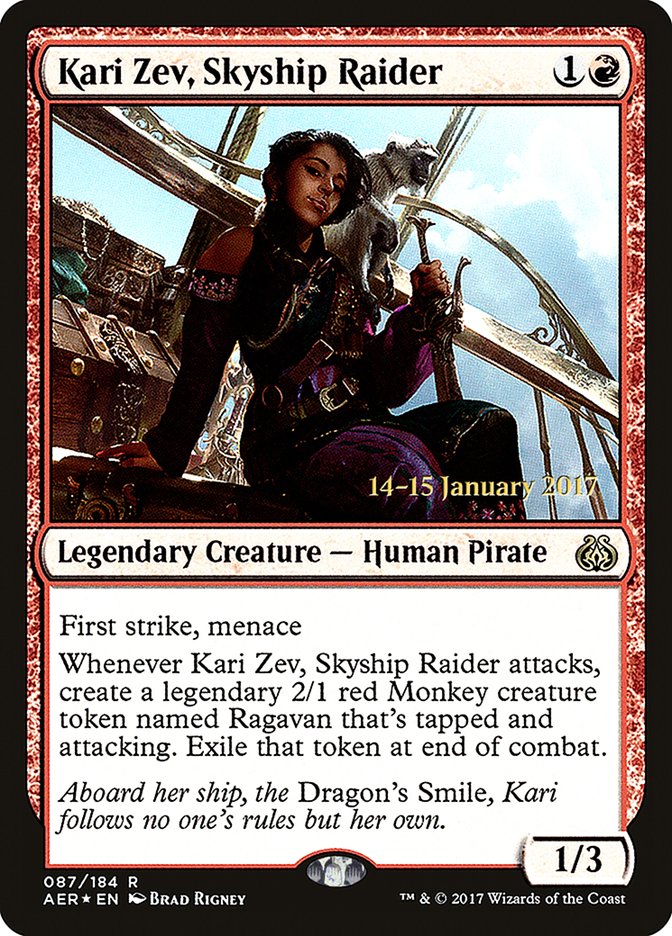 Kari Zev, Skyship Raider [Aether Revolt Prerelease Promos] | Good Games Morley