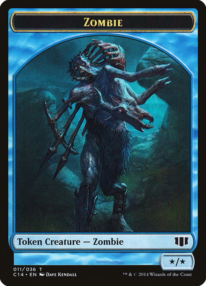 Whale // Zombie (011/036) Double-Sided Token [Commander 2014 Tokens] | Good Games Morley