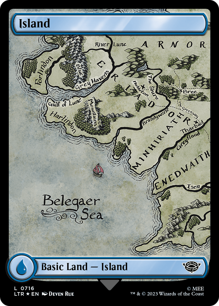 Island (0716) (Surge Foil) [The Lord of the Rings: Tales of Middle-Earth] | Good Games Morley