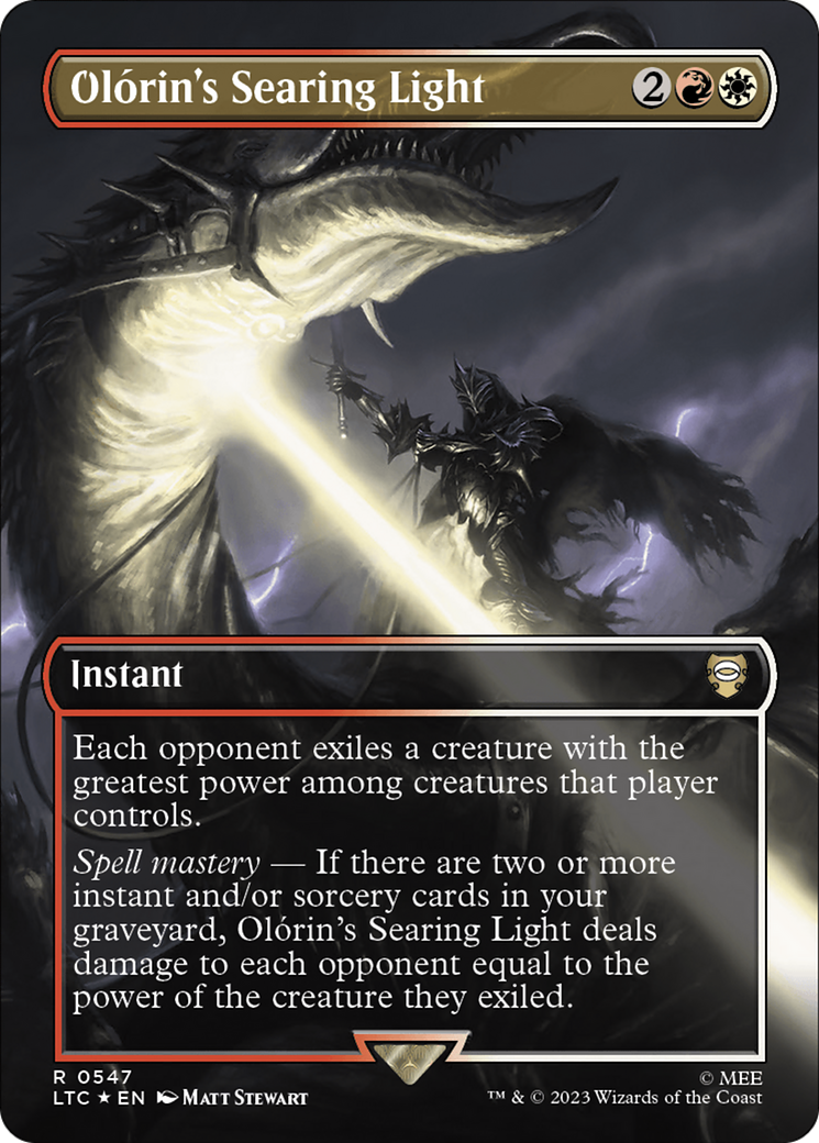 Olorin's Searing Light (Borderless) (Surge Foil) [The Lord of the Rings: Tales of Middle-Earth Commander] | Good Games Morley