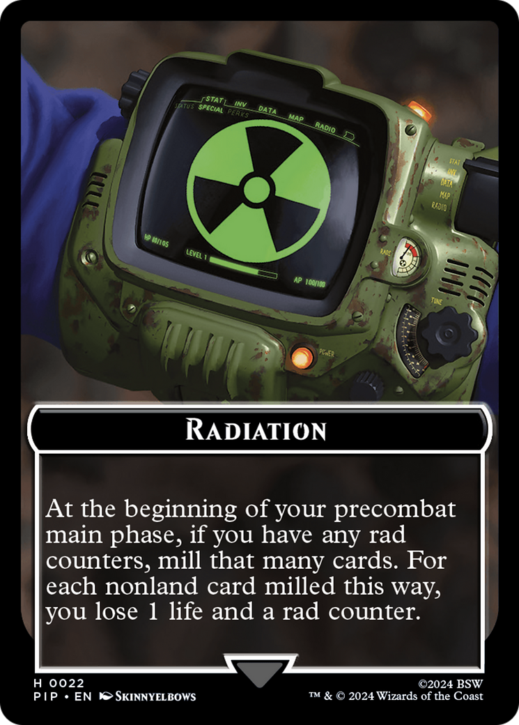 Radiation // Alien Double-Sided Token [Fallout Tokens] | Good Games Morley