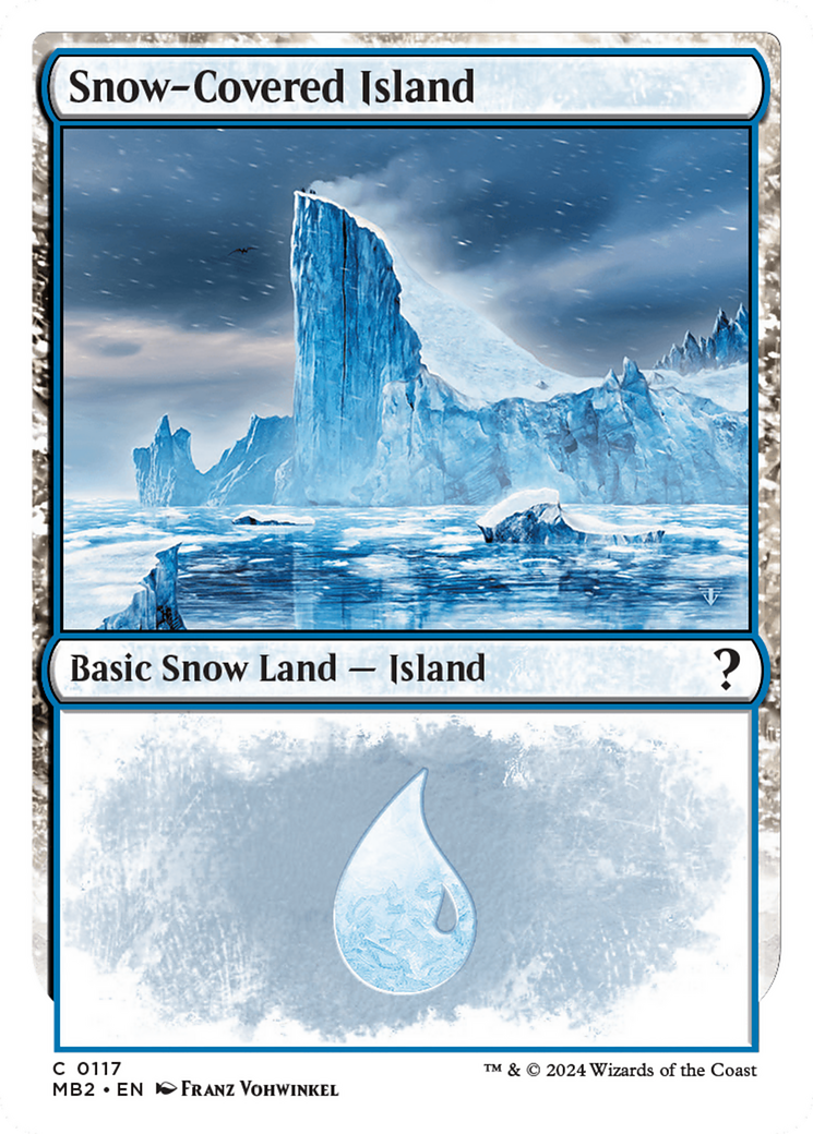 Snow-Covered Island (White Border) [Mystery Booster 2] | Good Games Morley