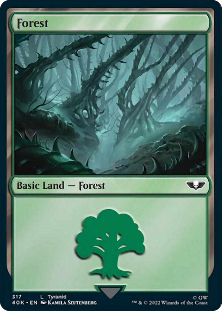 Forest (317) (Surge Foil) [Warhammer 40,000] | Good Games Morley