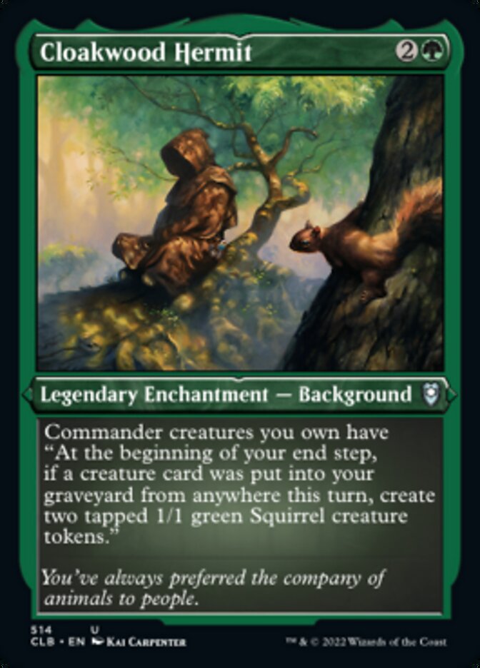Cloakwood Hermit (Foil Etched) [Commander Legends: Battle for Baldur's Gate] | Good Games Morley