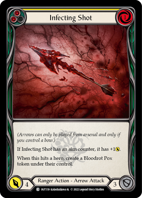 Infecting Shot (Yellow) [OUT119] (Outsiders)  Rainbow Foil | Good Games Morley