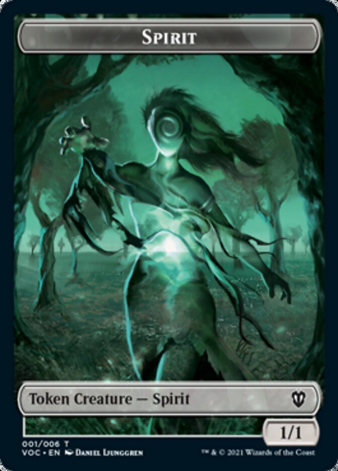 Spirit (001) // Spirit (002) Double-Sided Token [Innistrad: Crimson Vow Commander Tokens] | Good Games Morley