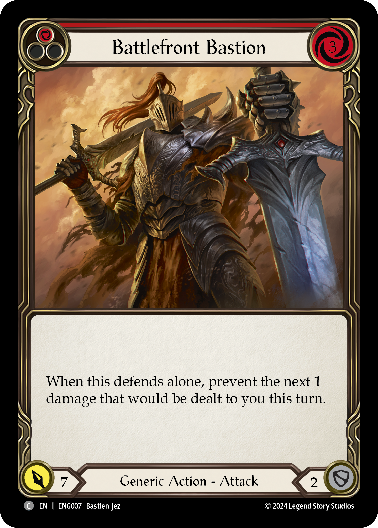 Battlefront Bastion (Red) [ENG007] (Part the Mistveil Enigma Blitz Deck) | Good Games Morley