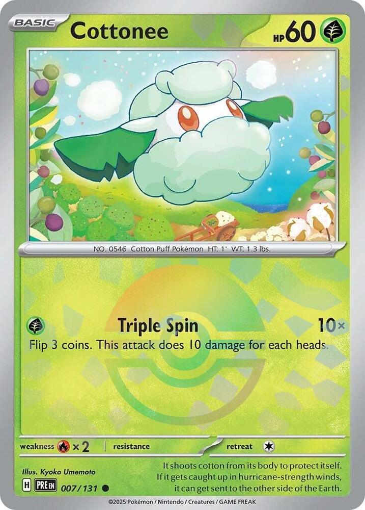 Cottonee (007/131) (Poke Ball Pattern) [Scarlet & Violet: Prismatic Evolutions] | Good Games Morley