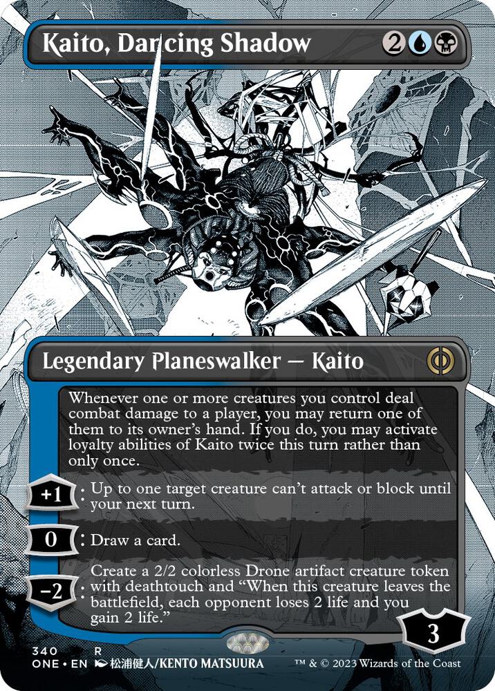 Kaito Dancing Shadow Borderless 340 (Phyrexia: All Will Be One)  - Borderless Foil | Good Games Morley