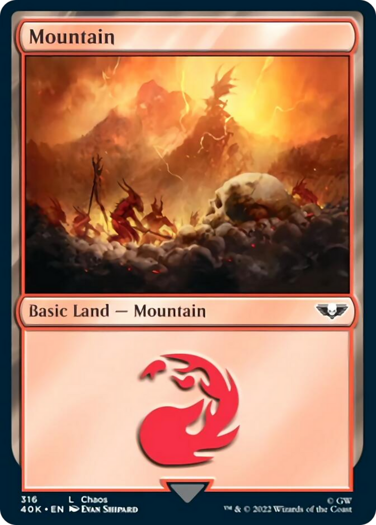Mountain (316) (Surge Foil) [Warhammer 40,000] | Good Games Morley