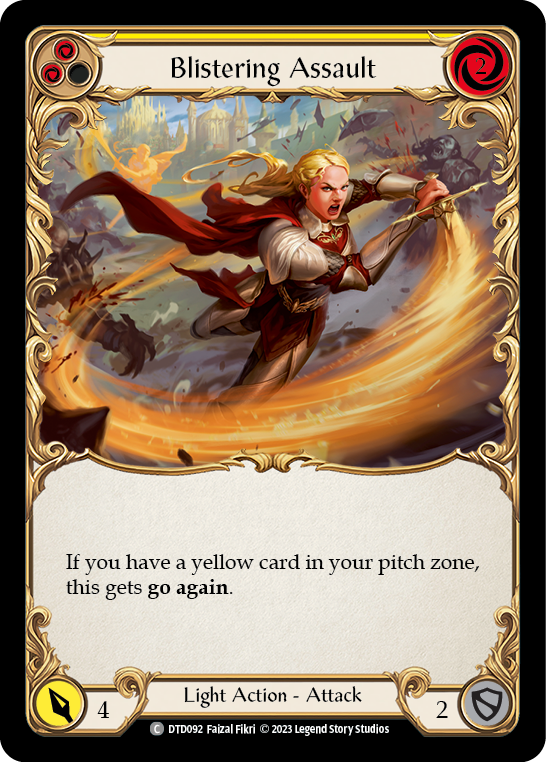 Blistering Assault (Yellow) [DTD092] (Dusk Till Dawn)  Rainbow Foil | Good Games Morley