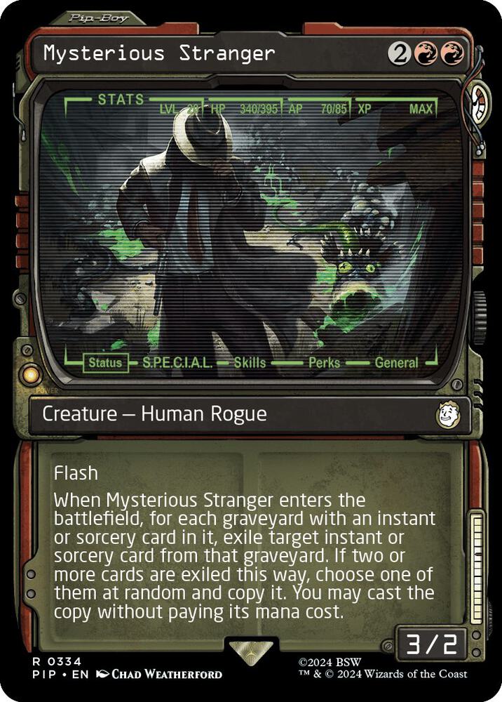 Mysterious Stranger 334/326 (Universes Beyond: Fallout)  - Showcase Foil | Good Games Morley