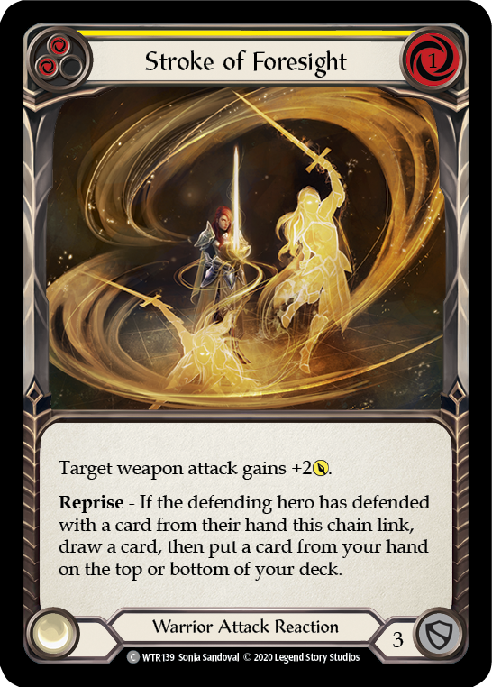 Stroke of Foresight (Yellow) [U-WTR139] (Welcome to Rathe Unlimited)  Unlimited Rainbow Foil | Good Games Morley