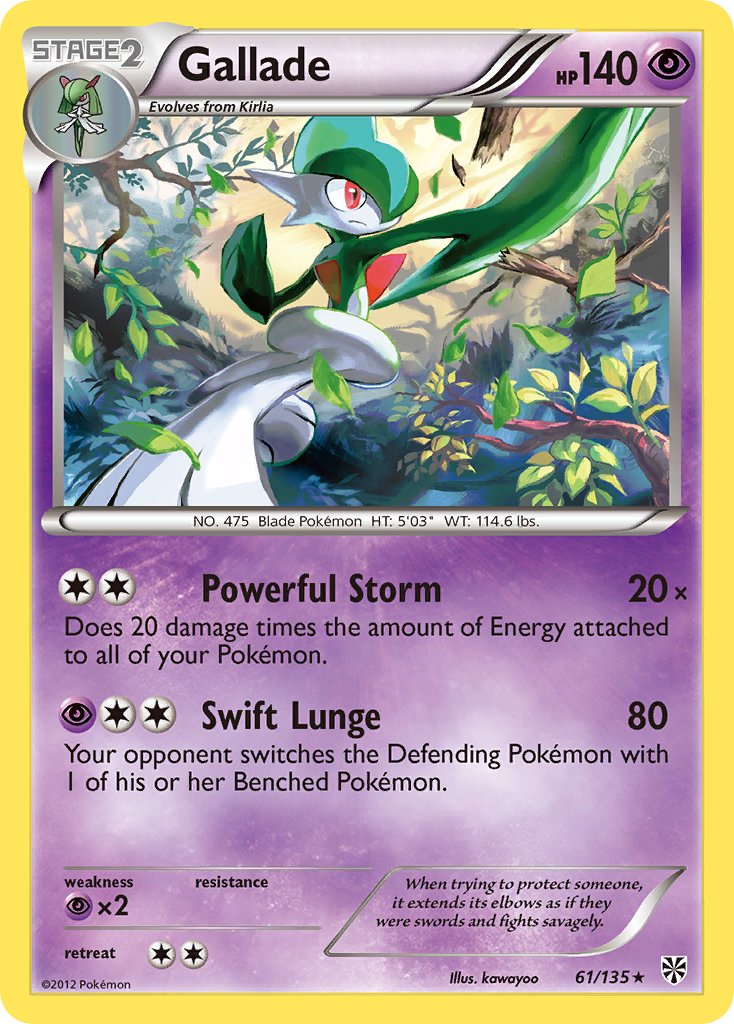 Gallade (61/135) (Cosmos Holo) (Blister Exclusive) [Black & White: Plasma Storm] | Good Games Morley