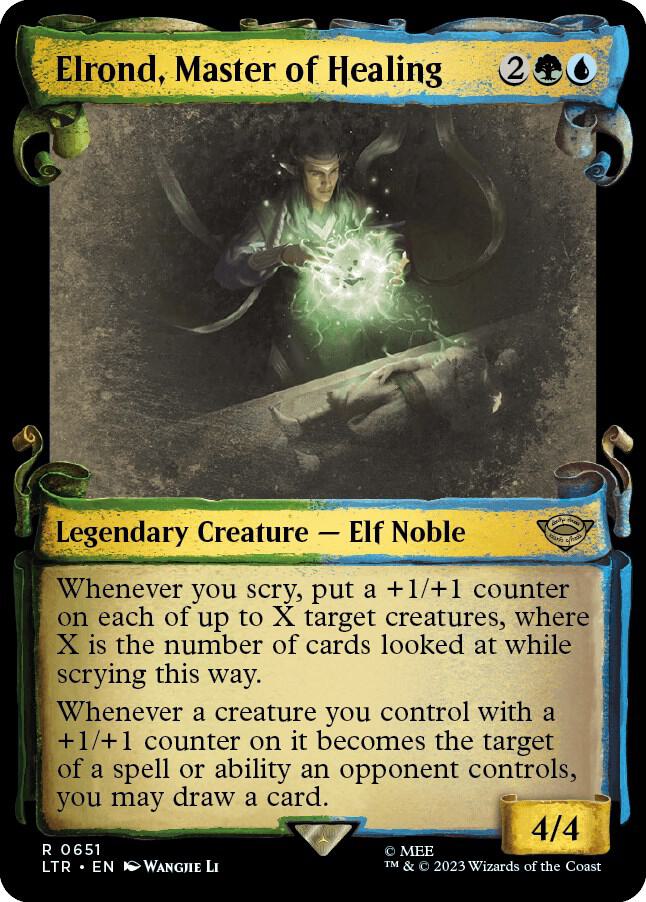 Elrond, Master of Healing 651 (Universes Beyond: The Lord of the Rings: Tales of Middle-earth)  - Showcase Scroll Foil | Good Games Morley