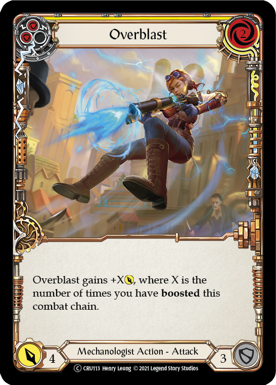 Overblast (Yellow) [U-CRU113] (Crucible of War Unlimited)  Unlimited Rainbow Foil | Good Games Morley