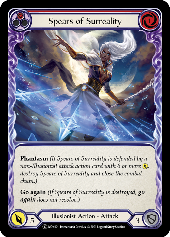 Spears of Surreality (Red) [U-MON101-RF] (Monarch Unlimited)  Unlimited Rainbow Foil | Good Games Morley