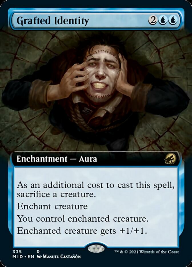 Grafted Identity (Extended Art) [Innistrad: Midnight Hunt] | Good Games Morley