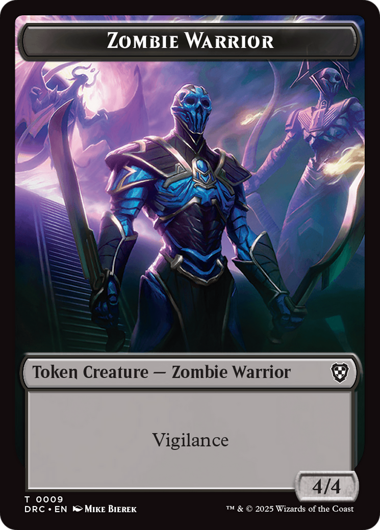 Zombie Army // Zombie Warrior Double-Sided Token [Aetherdrift Tokens] | Good Games Morley