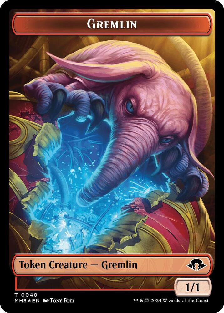Gremlin Ripple Foil Copy Double Sided Token 23 // 1 (Modern Horizons 3)  - Foil | Good Games Morley