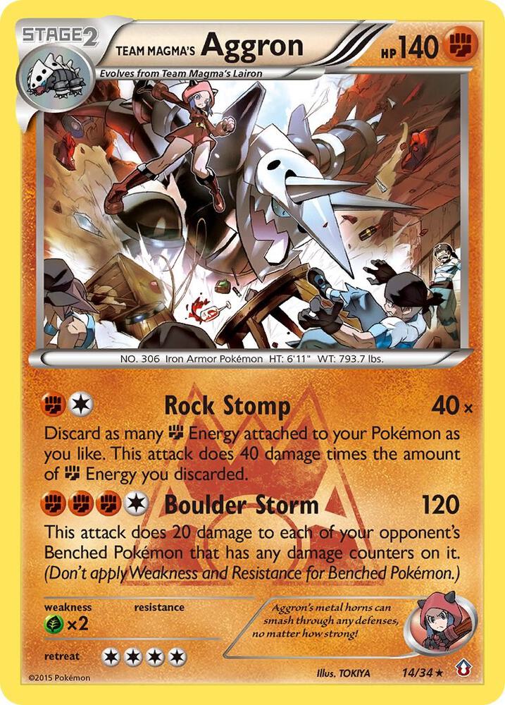 Team Magma's Aggron 14/34 (Double Crisis)  - Holofoil | Good Games Morley
