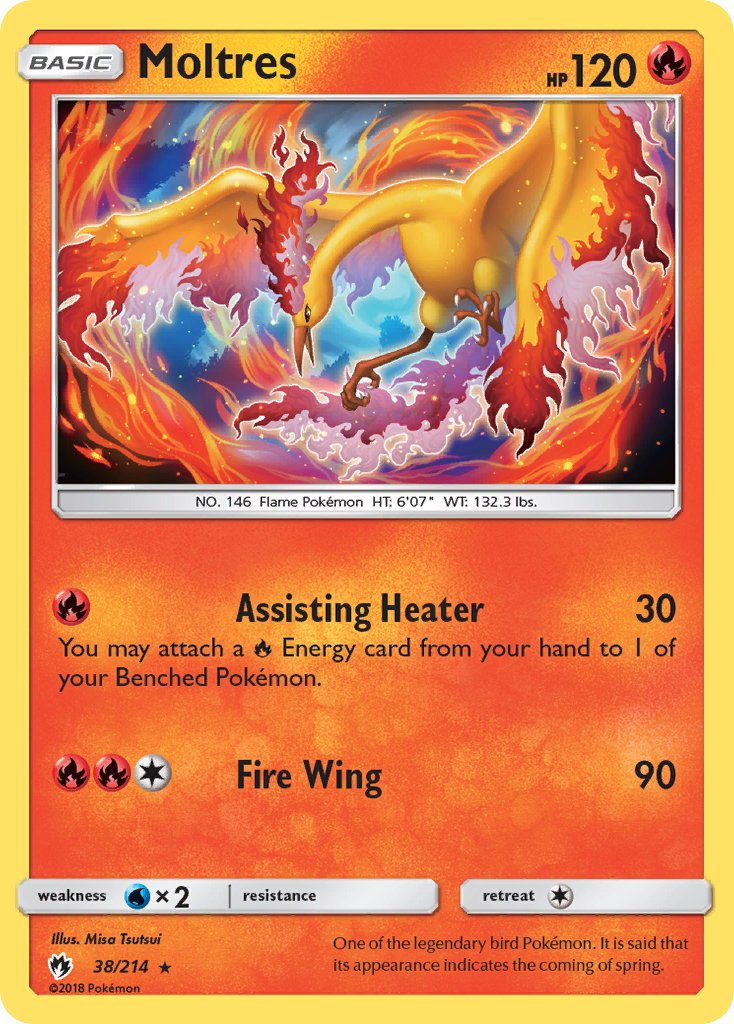 Moltres (38/214) (Let's Play, Eevee) Cracked Ice Holo) (Theme Deck Exclusive) [Sun & Moon: Lost Thunder] | Good Games Morley