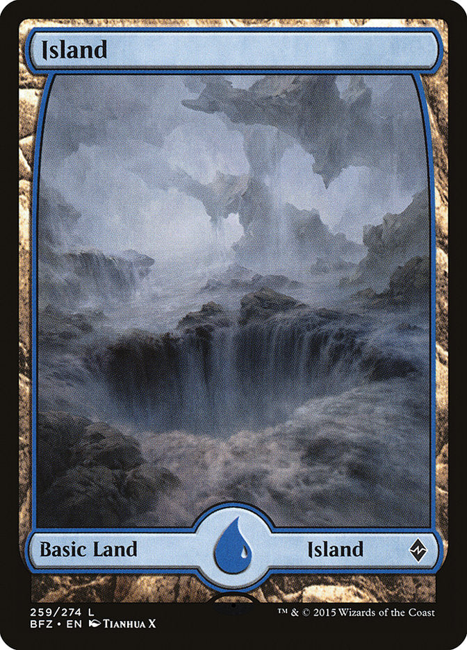 Island (259) (Full Art) [Battle for Zendikar] | Good Games Morley