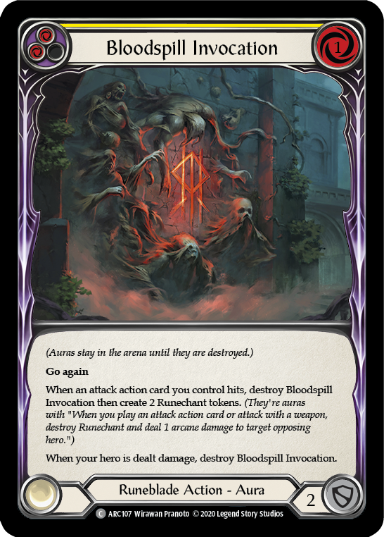 Bloodspill Invocation (Yellow) [U-ARC107] (Arcane Rising Unlimited)  Unlimited Normal | Good Games Morley