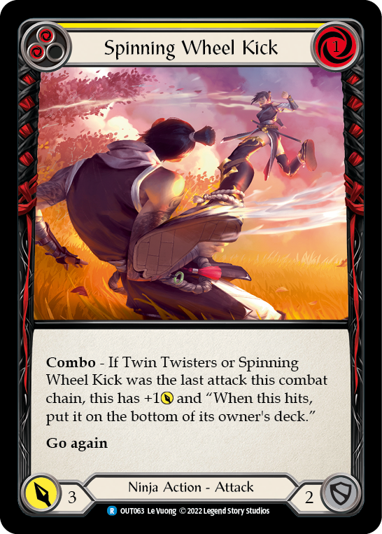 Spinning Wheel Kick (Yellow) [OUT063] (Outsiders)  Rainbow Foil | Good Games Morley