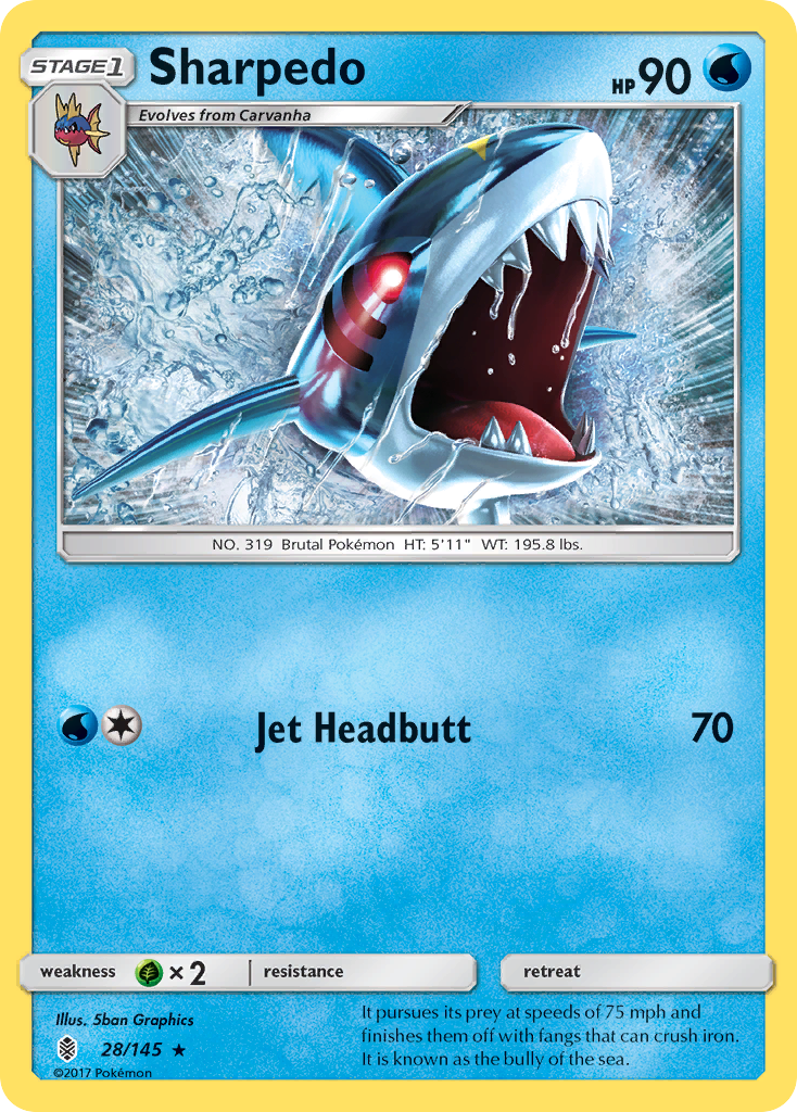 Sharpedo (28/145) [Sun & Moon: Guardians Rising] | Good Games Morley